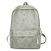 preiswerte College-Rucksäcke-Ästhetischer Canvas-Rucksack für Damen mit Bambus-Print – leichte Schultasche für Teenager und Studentinnen