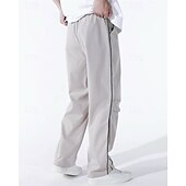 preiswerte Freizeithosen-Herren Tech-Hosen Hose Freizeithose Tasche Elastischer Bund Kordelzug Patchwork Komfort Sport im Freien Täglich Mode Lässig Schwarz Armeegrün Mikroelastisch