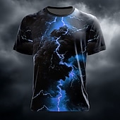 billiga 3D T-shirts-Herr 3D Print Blixt 3D T-shirt Kortärmad T-shirt 3D-tryck Rund hals Skjorta Mode drivna Dagligen Fest Gata Ledigt Gul Kungsblå Blå Sommar Vår Alla årstider Kläder S M L XL XXL XXXL