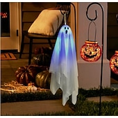 お買い得  ハロウィン室内-ハロウィンホラー中庭装飾タッチ発光サウンド電気ゴーストペンダントホワイト小型吊り下げゴースト装飾小道具1個