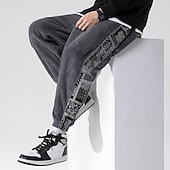 cheap Joggers-Men's Athletic Pants Sweatpants Joggers Corduroy Pants Trousers Pocket Elastic Waist Drawstring Color Block Comfort Sports Outdoor Daily Ethnic Style Casual Black Light Grey Micro-elastic