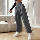 levne Jóga kalhoty a Bloomers-Dámské Kalhoty na jógu Harémové kalhoty Bombarďáky Lehká váha Zaštíhlující Vysoký pas Tělocvična Taneční Sportovní Spodní část oděvu Pevná barva Šedá Podzim Sportovní Sportovní oděvy Volný