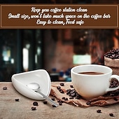 baratos Utensílios &amp; Aparelhos de Cozinha-Conjunto de descanso de colher de café de cerâmica e colher de aço inoxidável - pequeno suporte de colher de chá, descanso para agitadores de café para bar, acessórios de cozinha, ótimo presente