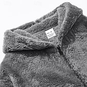 economico felpe in pile-Per uomo Felpa con cappuccio Felpa con cappuccio a zip intera Felpa con cappuccio in pile Felpa con cappuccio in pile Sherpa Nero Blu marino Cachi Grigio Con Cappuccio Semplice Con zip Tasca Frontale
