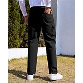 baratos Calças Cargo-Homens Calças Cargo Calças Cintura elástica Com Cordão Bolso multi Tecido Vestível Ao ar livre Diário Acampar e Caminhar Moda Clássico Preto Verde