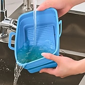 cheap Kitchen Utensils &amp; Gadgets-Foldable Air Fryer Silicone Baking Tray Reusable Non Stick Heat Resistant Kitchen Mat for Cooking Roasting Grilling Dishwasher Safe Accessory for Home Baking Use