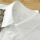 economico Casual da lavoro-Per uomo Camicia Camicia di lino Camicia casual Camicia con Bottoni Camicia di cotone Rombi Vacanza Streetwear Nero Bianco Manica Corta Collo ripiegato Estate Abbigliamento Stampato