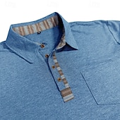 preiswerte Klassisches Poloshirt für Herren-Herren Golfshirt Golf Poloshirts Arbeit Lässig Revers Langarm Basic Modern Farbblock Patchwork Knöpfe Frühling Herbst Normale Passform Aprikose Marineblau Blau Grün Hellgrau Dunkelgray Golfshirt