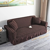 cheap Sofa Cover-3D Bubble Lattice Elegant Stretch Sofa Cover Loveseat Cover Couch Cover Spandex Elastic Sofa Slipcover Protector with Skirt