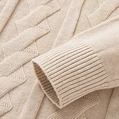 preiswerte Herrenpullover-Herren Pullover Pullover mit Viertelreißverschluss Strickpullover Zopfmuster Stricken Normale Oberteile Gestrickt Einfach Viertelreißverschluss Mode Lässig Urlaub Alltagskleidung Bekleidung Herbst