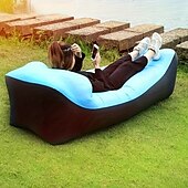 economico Attrezzatura da Campeggio-Divano letto gonfiabile pieghevole da esterno con cuscino, confezione da 1 - traspirante e resistente agli strappi &amp;design portatile leggero antiscivolo per campeggio, spiaggia, feste all&#039;aperto -