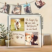cheap Gifts-Personalized Memorial Acrylic Pet Photo Plaque Custom Sympathy Gifts For Loss Of Loved Ones Forever Loved Pet Dog Memorial Decor for Home Bedroom Decor Tribute to Beloved Pup