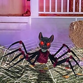billige Halloween-Halloween ny krypende edderkopp elektrisk plysj edderkopp justerbare ledd induksjon elektrisk lysende lyd spøkelser