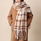 economico Scialli e stole da donna-Per donna Sciarpa rettangolare Sciarpe da donna Streetwear Quotidiano Data Nero Arancione Sciarpa Plaid