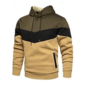 economico Felpa &amp; Sweatshirt-Per uomo Top casual Felpa con cappuccio Felpe Coulisse Tasca Manica Lunga Top Athleisure Autunno Blocco di colori Antivento Escursionismo Allenamento Atletico abbigliamento sportivo Abbigliamento