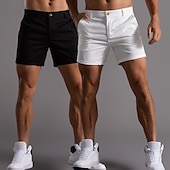 olcso munka rövidnadrág-Férfi Rövidnadrágok Chino Shorts Bermuda nadrág Strand rövidnadrág Munkanadrág Zseb Sima Mokaszinok Rövid Szabadtéri Hétköznapi Napi Szabadság Stílusos Fekete + sötétkék Sötétszürke+fekete
