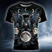 ieftine craniu și os-Halloween Sarah Richter Îngerul bărbaților &amp;Tricou diavol tricou cu mânecă scurtă imprimeu 3D guler rotund cămașă cu guler rotund exagerat designer artistic stradă casual zilnic negru 1 roșu negru 2