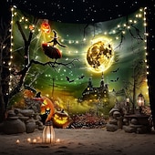 halpa halloween seinävaatteita-Halloween-kummitustalon seinävaate – Luuranko ja hohtava Jack-o&#039;-lantern-portaikkokohtaus pelottava yötaivas goottilainen tausta 2025 Halloween-olohuoneeseen makuuhuoneeseen juhlakoristeeksi