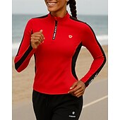 abordables Sudadera &amp; Sweatshirt-Mujer Top para correr Sudadera deportiva Cremallera de un cuarto Manga Larga Camiseta Ropa Deportiva Transpirable Al Aire Libre Corriendo Yoga Ropa de deporte Ropa de Deporte Bloque de color Negro