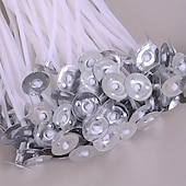 ieftine Evenimente de evenimente și petreceri-Set de 310 fitiluri pentru lumânări tip coloană – fitiluri de 3,3 cm, 16,3 cm, cu 10 suporturi și 100 de etichete, ardere fără fum, accesorii pentru fabricarea lumânărilor DIY, pentru uz casnic și