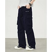 tanie Bojówki-Męskie Spodnie cargo Spodnie Ściągana na sznurek Elastyczny pas Multi Pocket Równina Zdatny do noszenia Codzienny Na zewnątrz Kemping i wycieczki Moda Klasyczny Czarny Zieleń wojskowa