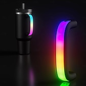 Недорогие Декоративные огни-6-цветная светодиодная подсветка ручки для стакана Stanley 40 унций/30 унций, удобная ручка для бутылки с водой для стакана Stanley, совместимая с аксессуарами для стакана Stanley 40 унций, подходит для использования на улице, на вечеринке, дома