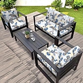 baratos Cobertura de Sofa-capa de almofada para assento externo para pátio com fio floral tingido em microfibra