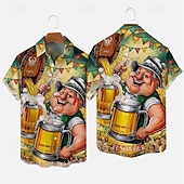 tanie Odzież graficzna-Koszule hawajskie Koszulka Aloha bawarski Monachium Niemiecki Alpejski Graficzny na Męskie Dla dorosłych Druk 3D  Do Karnawał Piwo Oktoberfest Plaża Urlop Impreza