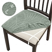 baratos Capa para Cadeira de Jantar-Capa protetora para assento de cadeira jacquard à prova d&#039;água de 1/4/6 peças, protetora de assento elástica e removível, capa antiderrapante e lavável para cadeiras de jantar, cozinha, escritório e