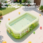 cheap Pools, Hot Tubs &amp; Supplies-1pc Large Ocean Themed Inflatable Swimming Pool with Marine Life Design (Turtles, Clownfish, Seahorses) - No Electricity Needed, Easy Setup &amp; Portable PVC Pool for Beach, Parties, Weddings, Music Fest