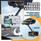 abordables Service de Véhicule-Support de téléphone de voiture rotatif et rétractable, support de rétroviseur multifonction réglable, support universel rotatif à 360 degrés pour la navigation GPS et les smartphones