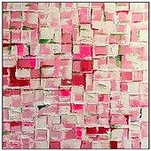 お買い得  抽象画-手作りの油絵キャンバス壁アート装飾モダンな抽象的なピンクのカラーブロックテクスチャホームデコレーション用ストレッチフレーム吊り下げ絵画/ロールキャンバス（フレームなし）