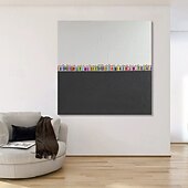 お買い得  抽象画-手作りの油絵キャンバス壁アート装飾モダン抽象白黒シンプルな漫画キャラクターホームデコレーション用ストレッチフレーム吊り下げ絵画/ロールキャンバス（フレームなし）