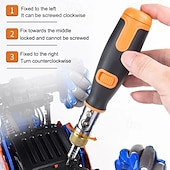 abordables Herramientas de Mano-Juego de destornilladores de trinquete, diez en uno, kit de destornilladores de trinquete reversibles multiángulo portátiles con puntas Phillips, ranuradas y Torx, herramienta manual compacta para
