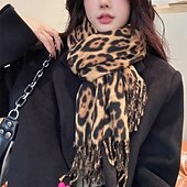 preiswerte Damenschals und -halstücher-Damen Rechteckiger Schal Straße Täglich Date Gris Beige Schal Leopard