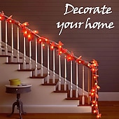 abordables Lumières d&#039;Halloween-Guirlande lumineuse d&#039;Halloween en forme de feuille d&#039;érable et de citrouille, alimentée par piles, décoration d&#039;intérieur et d&#039;extérieur à suspendre pour étagère, bureau, porche, Thanksgiving,