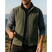 preiswerte Fleece &amp; 3 in 1 Jacken-Herren Fleeceweste Ärmellos Weste Außen Thermowarm Winter Vollreißverschluss Polyester Armeegrün Jagd Angeln Klettern