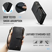 abordables Coques Samsung-téléphone Coque Pour Samsung Galaxy Pixel 8 Pro Pixel 9 Pixel 9a Étui Portefeuille Fermeture Éclair avec Lanière Support TPU faux cuir