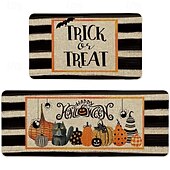 billige Tepper og matter og tepper-halloween &amp;Thanksgiving sklisikker kjøkkenmatte - flekkbestandig krystallfløyelsteppe til badet &amp;døråpning
