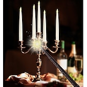 cheap Candle Lights-10/12/20 Pcs Suspended Electronic Candle Lamp Pencil Magic Wand Remote Control Halloween Christmas Party Atmosphere Decoration Lamp AAA Battery Box