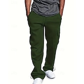 voordelige Joggingbroeken-Multi-pakketten 3 stuks Voor heren Zwart + grijs + blauw Joggingbroek met wijde pijpen Broek Elastische taille Trekkoord Effen Vakantie Alledaagse kleding Polyester Lente