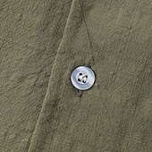 economico Vacanza-Per uomo Camicia bianca di cotone Camicia Estiva Camicia casual Camicia in cotone e lino Camicia con colletto cubano Semplice Vacanza Casuale Nero Giallo Blu marino Verde Manica Corta Collo Camp