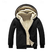 economico felpe in pile-Per uomo Felpa con cappuccio Felpa con zip Felpa con cappuccio in pile Nero Grigio chiaro Grigio scuro Con Cappuccio Semplice Con zip Tasca Frontale Sport &amp; Outdoor Casuale Quotidiano Streetwear Cool