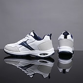 economico Sneakers Casual-sneakers alla moda bianche e grigie da uomo: comode scarpe casual con un marchio audace, ideali per attività all'aperto, viaggi e tempo libero