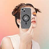 cheap iPhone Cases-Phone Case For Apple AirTag iPhone 16 iPhone 15 Pro Max Plus Back Cover Magnetic Adsorption Transparent Magnetic Support Wireless Charging TPU