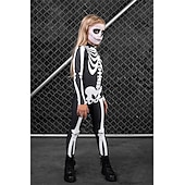 olcso Páros és csoportos jelmezek-koponya csontváz test halloween csoportos páros jelmezek teljes testes macskaruha ijesztő jelmez férfi női fiú gyermek felnőttek előadás buli klub halloween karnevál halottak napja könnyű