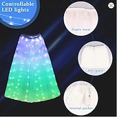 abordables electrodomésticos-Nueva falda de baile LED para adultos, accesorios de danza del vientre, luz blanca, ropa de baile luminosa, disfraces de fiesta de Halloween