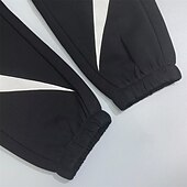 preiswerte Sweatpants-Herren Sporthose Jogginghose Hose Tasche Elastischer Bund Kordelzug Farbblock Komfort Sport im Freien Täglich Mode Lässig Schwarz Mikroelastisch