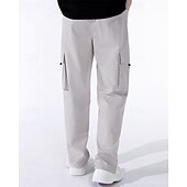 economico Pantaloni cargo-Per uomo Pantaloni Cargo Pantaloni Elastico in vita Coulisse Multi-tasche Semplice Mimetico Indossabile All&#039;aperto Quotidiano Campeggio &amp; Escursionismo Moda Classico Nero Verde militare