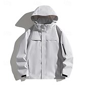 preiswerte Wasserdichte Jacken-Herren Windjacke Wanderjacke Hardshelljacke Außen Wasserdicht Winddicht Wanderoutfits Wanderbekleidung Frühling Herbst Oberteil Camping / Wandern / Höhlenforschung Laufen Einfarbig Schwarz Armeegrün